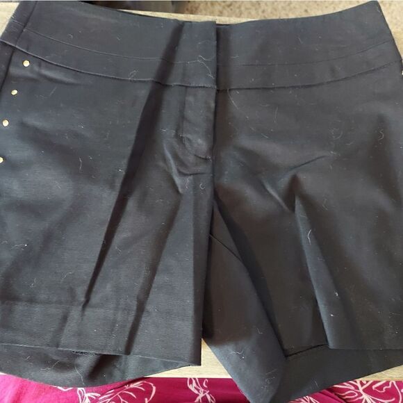 NWT APT.9 Black MID RISE SHorts SIZE 4, gold stud accents down the sides and FAU - Picture 1 of 6